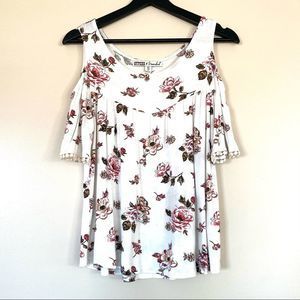 Cold-shoulder Floral Top